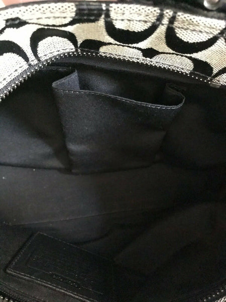 Coach Black Interwoven Fabric Tote Bag