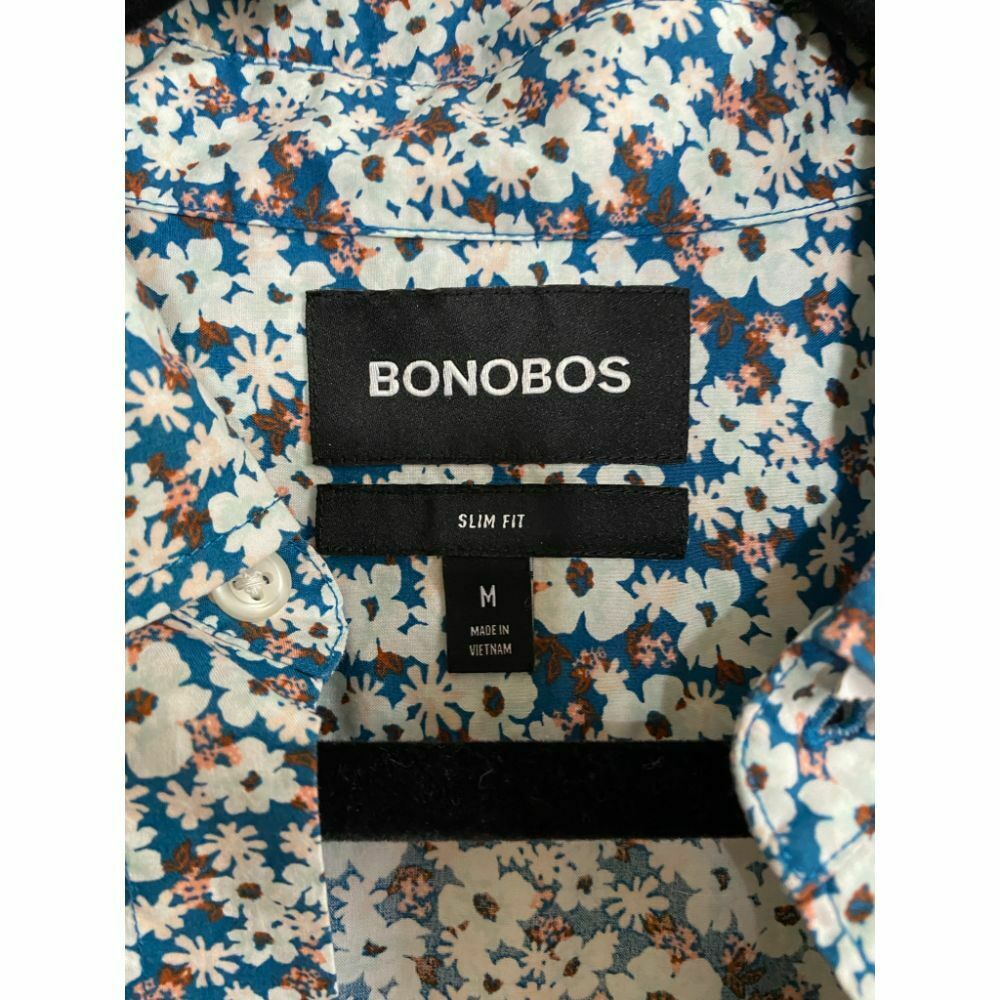 BONOBOS Blue White Orange Printed Long Sleeve Button Down Shirt Size M