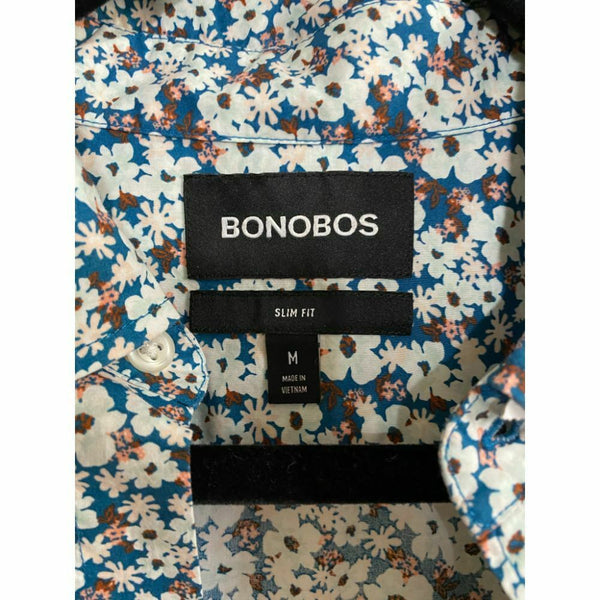 BONOBOS Blue White Orange Printed Long Sleeve Button Down Shirt Size M