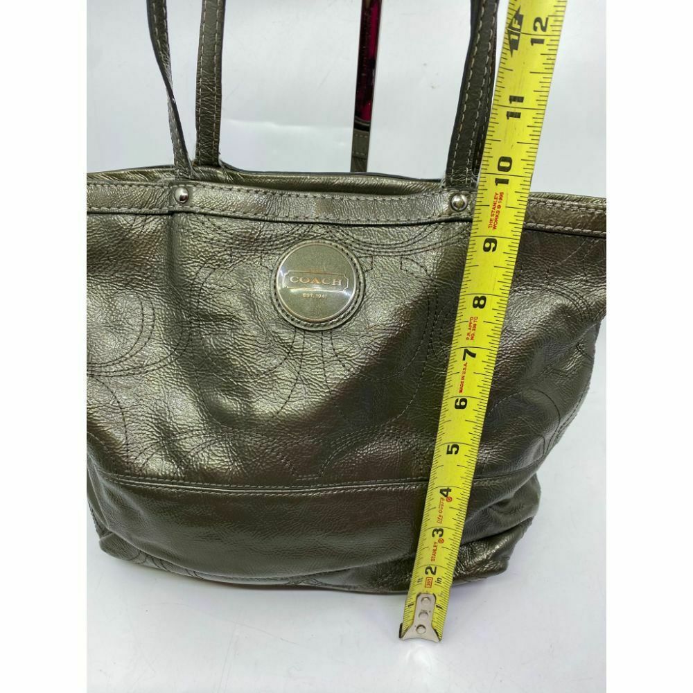 COACH Large Patent Leather Silver Gold Shoulder Bag