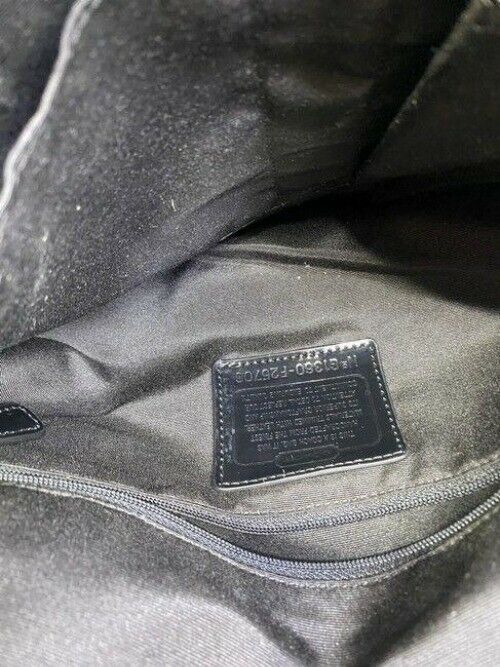 coach large black fabric shoulder bag