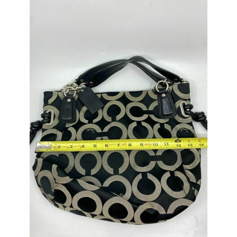 Coach Women's Large Black Tan Fabric Tote Bag