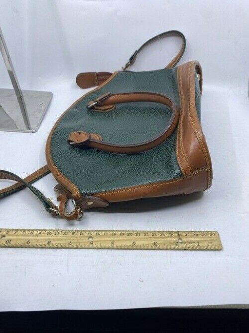 Dooney And Bourke Vintage Green Leather Cross Body Bag