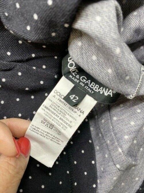 dolce and gabbana black white dolce and gabbana ss polka dot women s polo small