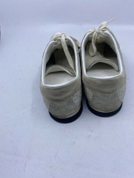 Gucci White Leather Gg Lace Up Redgreen Stripe White Sneakers Size Us