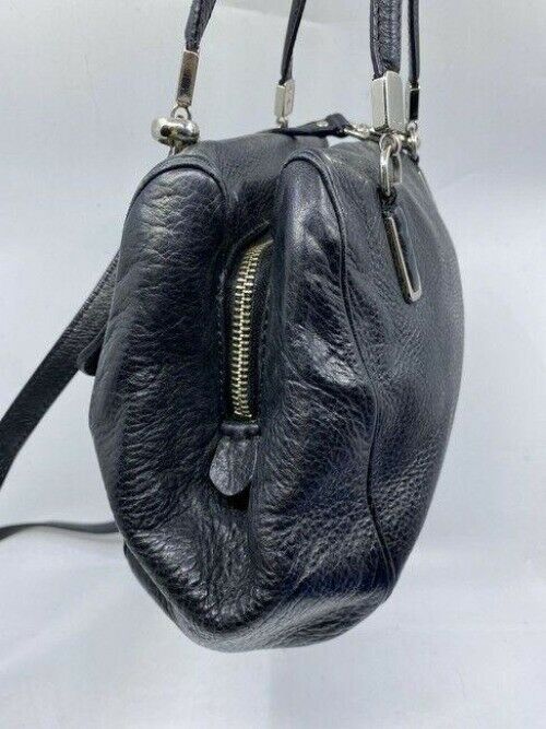 coach large black leather cross body bag