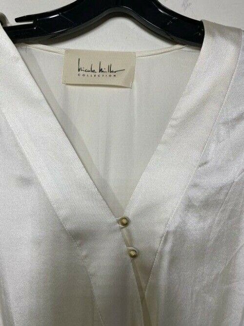 nicole miller white new ls body suit msrp