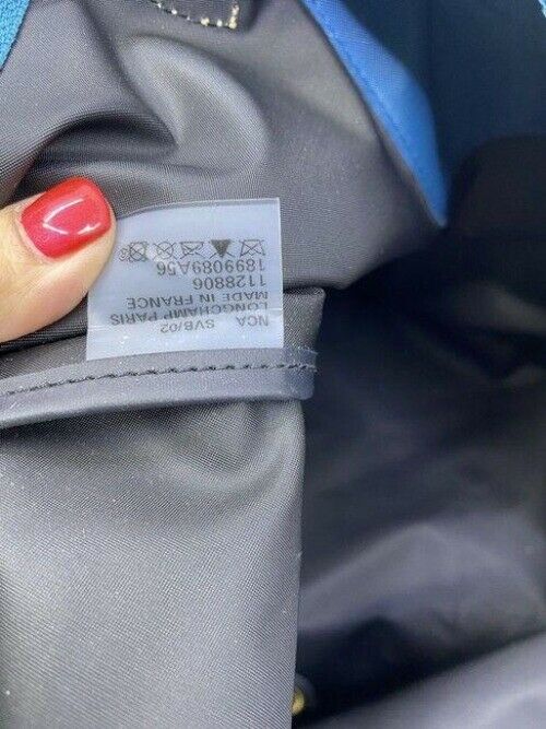 Longchamp Shopping Blue Brown Tote