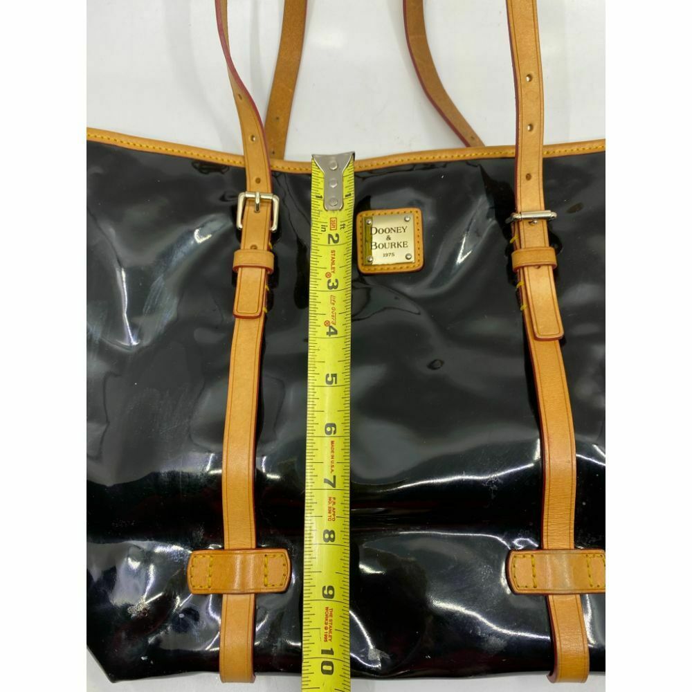 DOONEY & BOURKE Black Tan Patent Leather Tote Bag