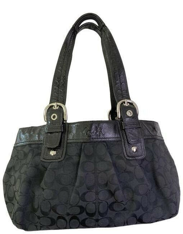 coach bag large black fabric tote