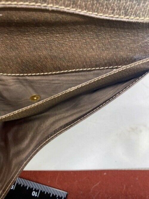 Gucci Brown Long Vintage Canvas Wallet