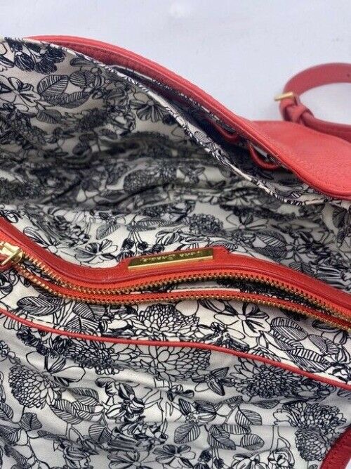 Vera Bradley Carson Saddle Red Leather Cross Body Bag