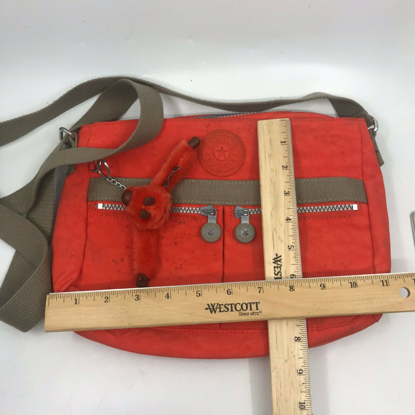 Kipling Orange Nylon Medium Size Crossbody Bag