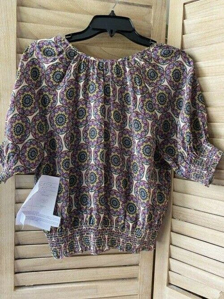 Nicole Miller multicolor floral msrp small blouse