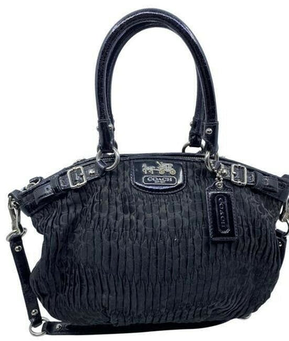 coach medium size black jacquard fabric cross body bag