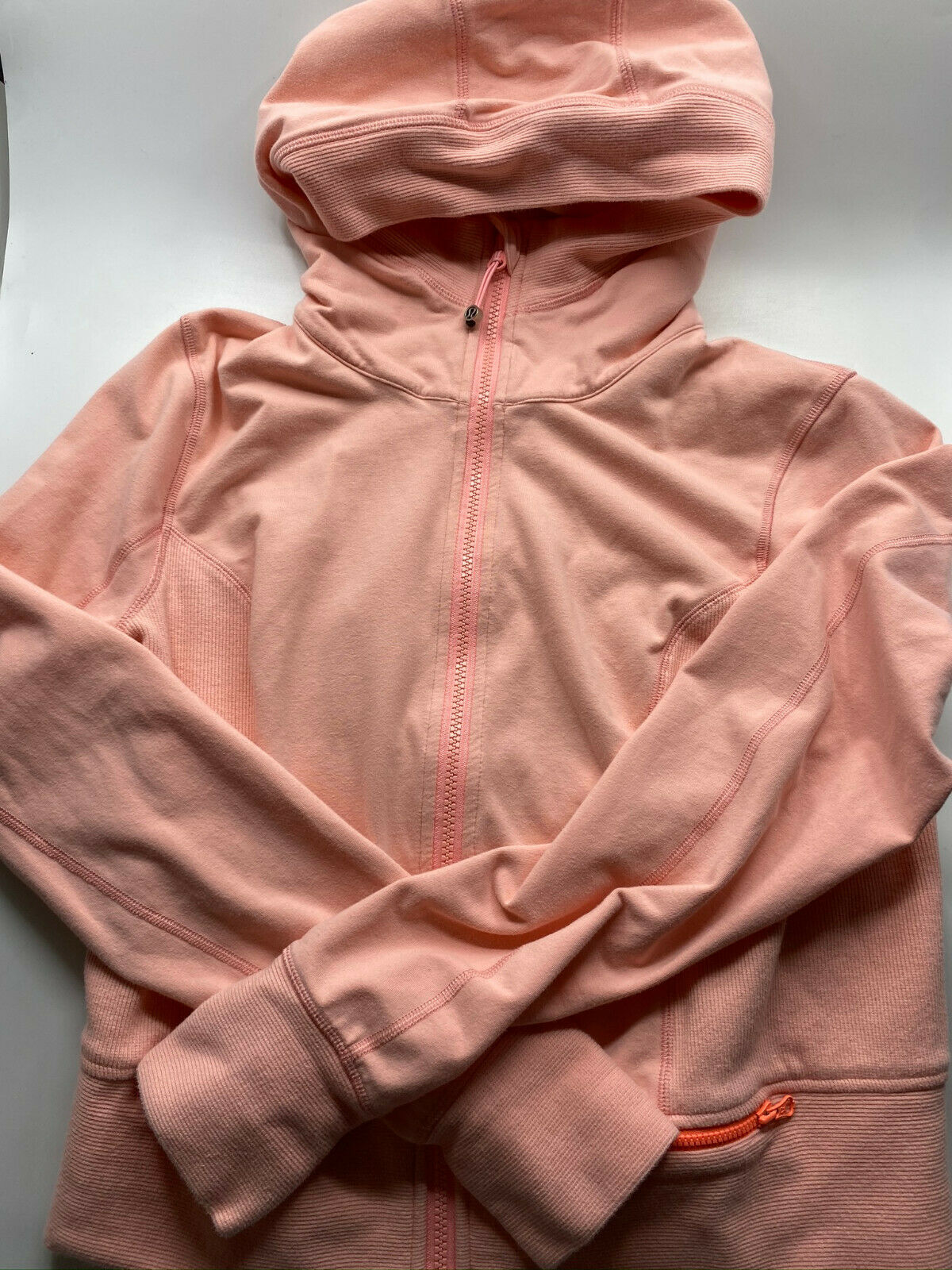LULULEMON Womens Light Orange Long Sleeves Stylish Hoodies Size: 12