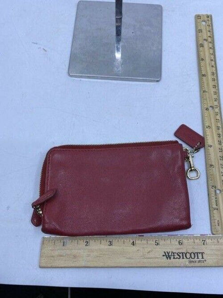 coach double needs strap red wristlet