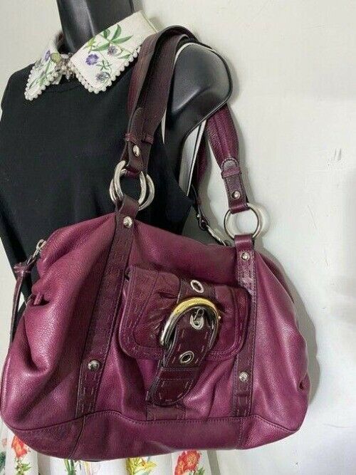 b makowsky purple leather shoulder bag