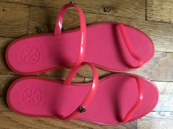 TORY BURCH Hot Pink Jelly Slip On Slippers Size 8