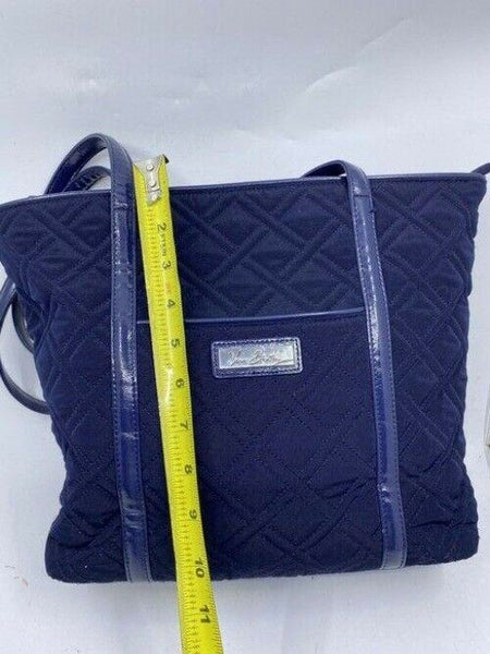 Vera Bradley Large Quilted Navy Blue Shoulder Bag