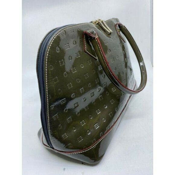 Arcadia Olive Patent Leather Handbag