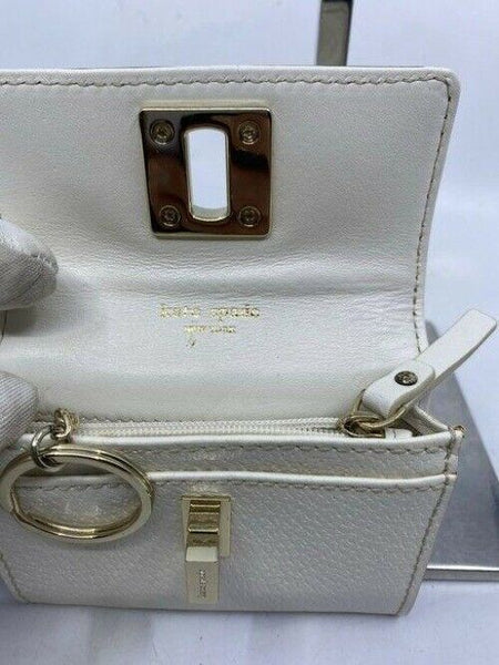 kate spade white small cute id key and coin wallet