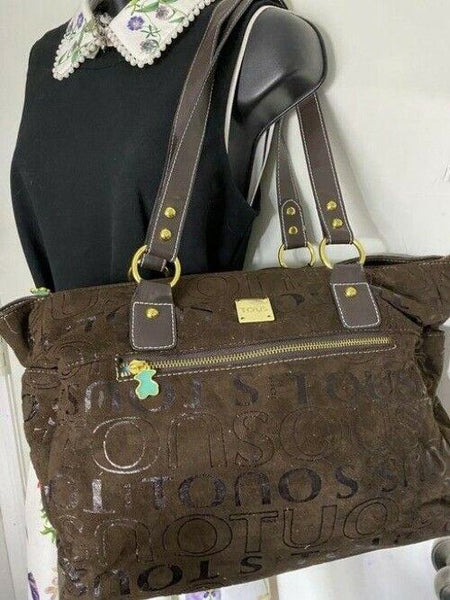 tous msrp brown suede leather cross body bag