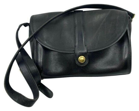 COACH Vintage Black Leather Crossbody Bag
