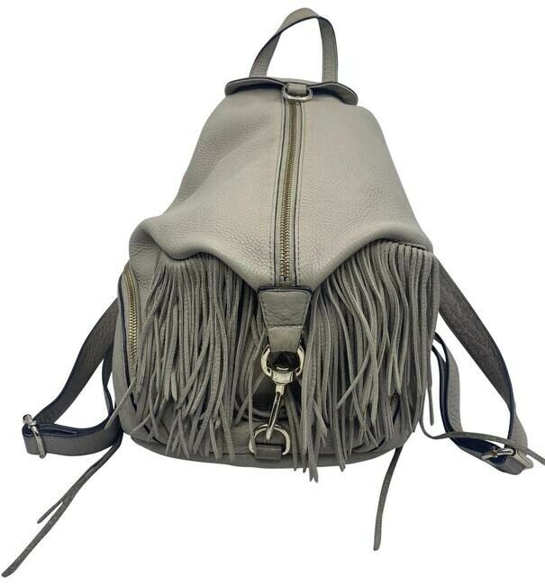 Rebecca Minkoff Stevie Julian Fringe Nubuck Gray Leather Backpack