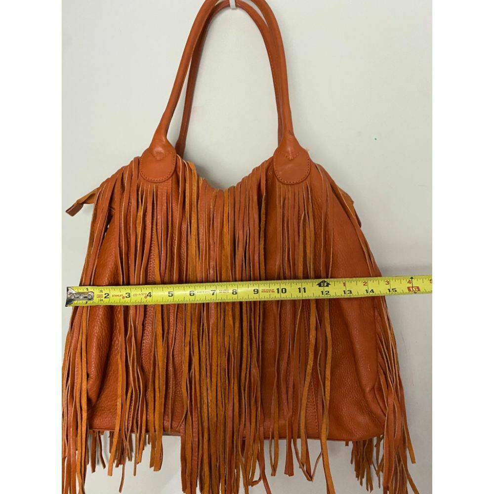OTTImia Orange Leather Shoulder Bag