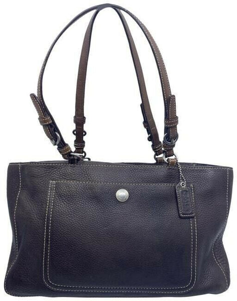 coach medium bag handbag brown leather shoulder bag