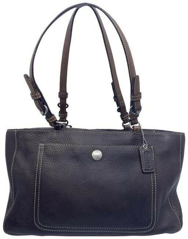 coach medium bag handbag brown leather shoulder bag