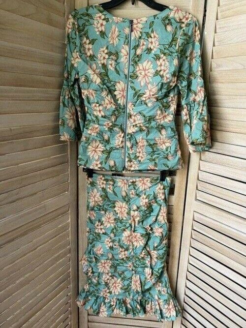 nicole miller multicolor w w skirt floral set msrp small blouse