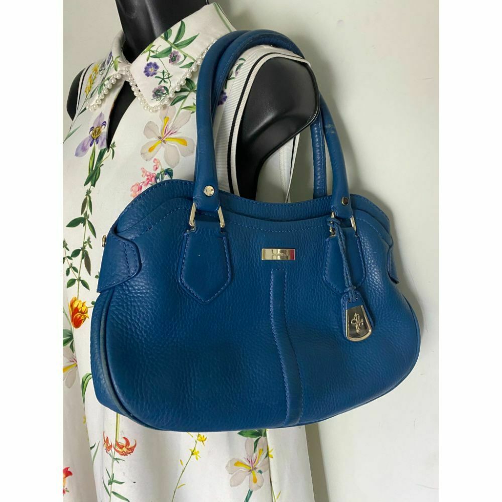 COLE HAAN Blue Large Leather Tote/ Shoulder Bag
