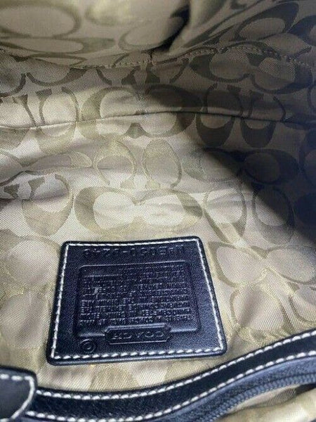 coach medium bag handbag black leather shoulder bag