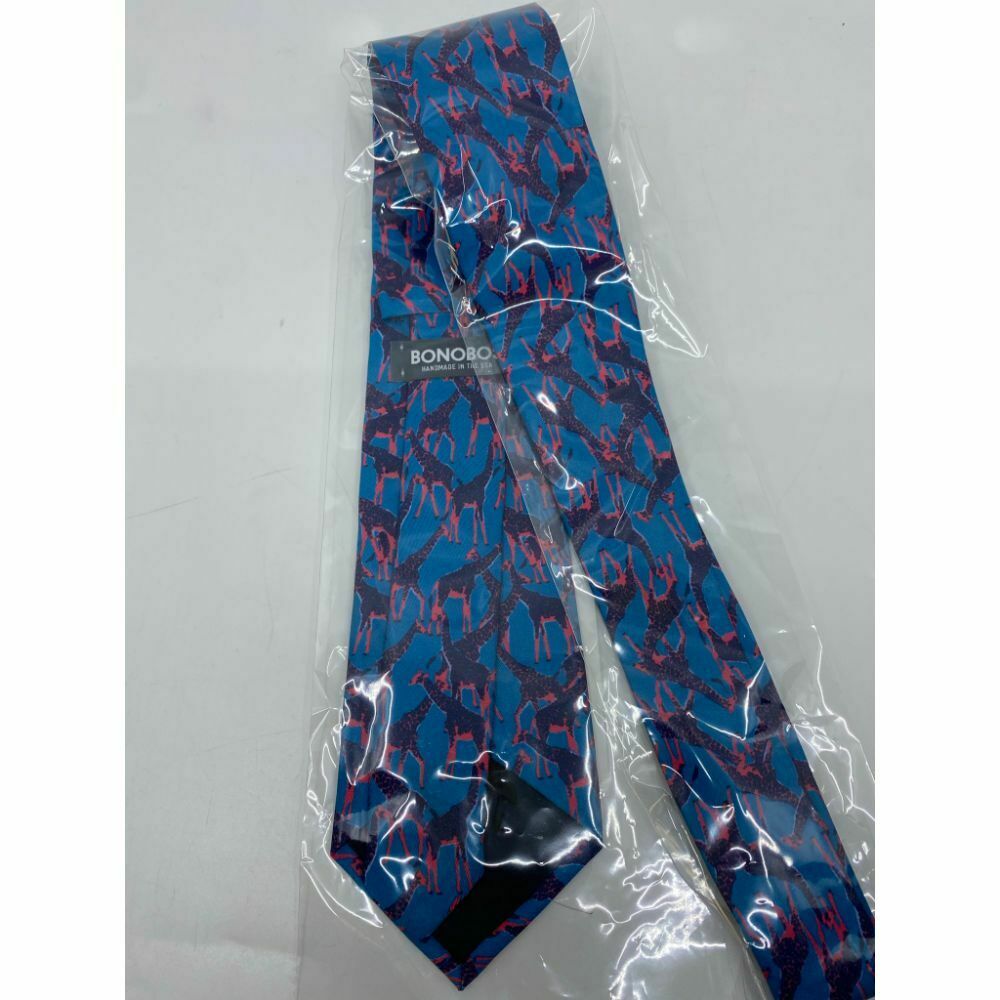 New! BONOBOS Blue Pink Animal Print Neck Tie Msrp 95