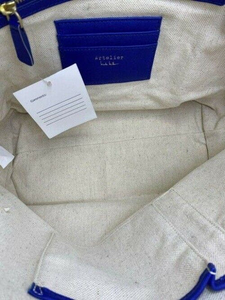 Nicole Miller Shopping Nwot Msrp Blue Leather Tote