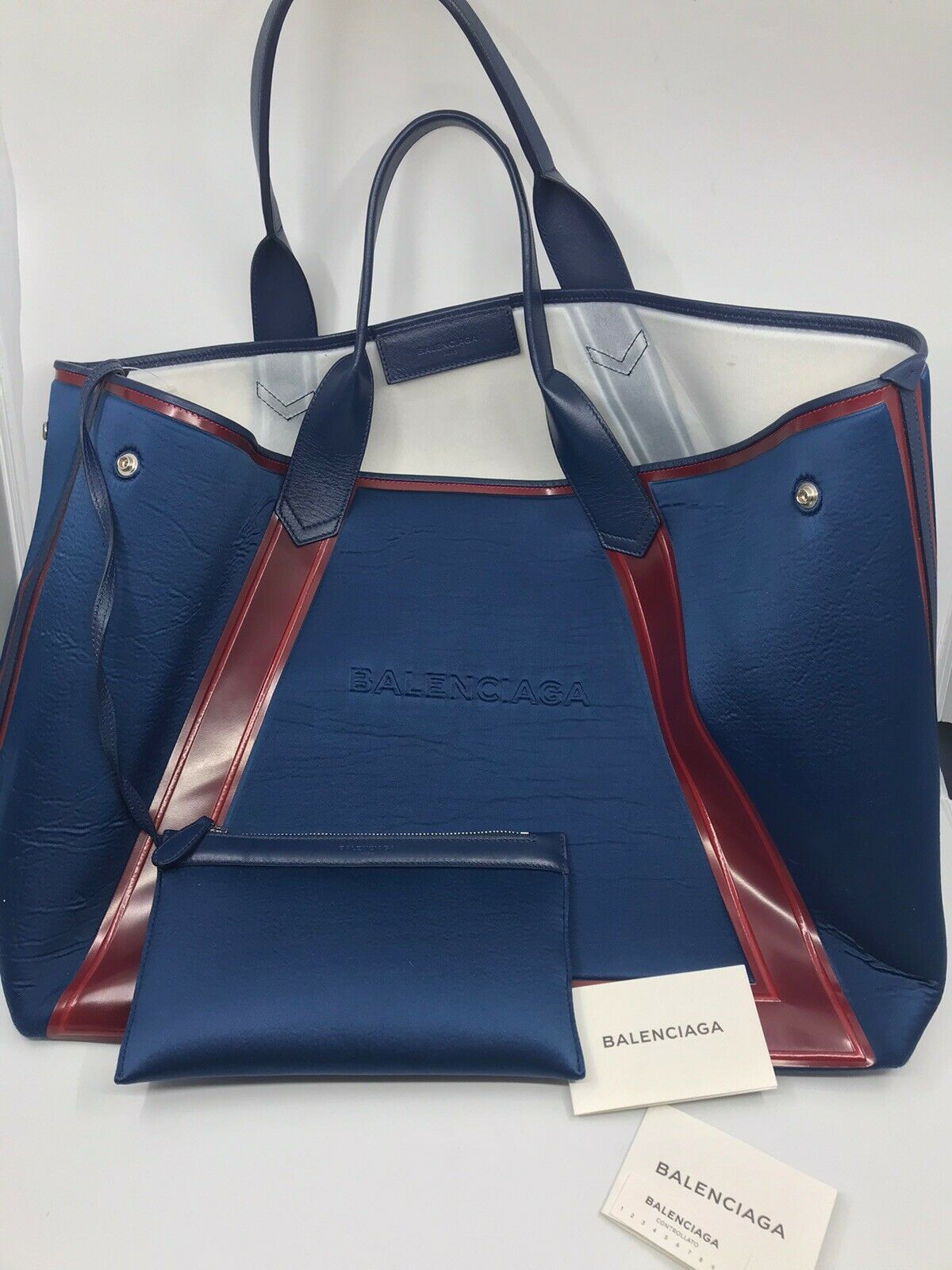 BALENCIAGA XL Navy Scuba Tote