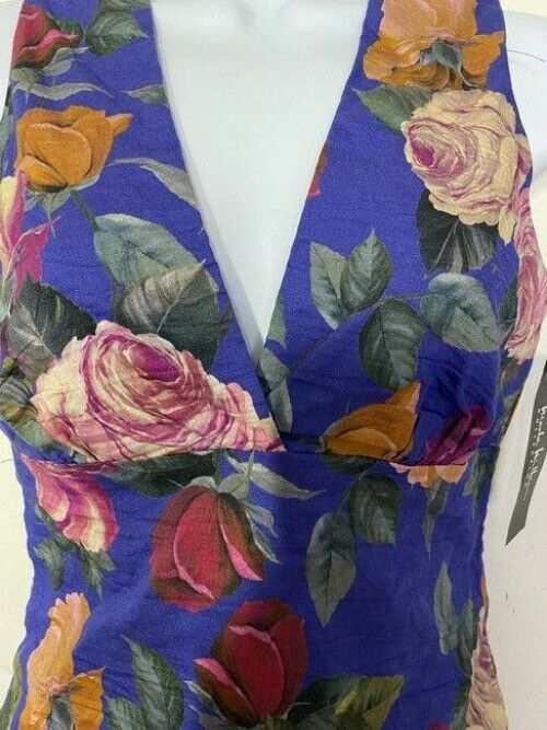 nicole miller multicolor new ruched v neck