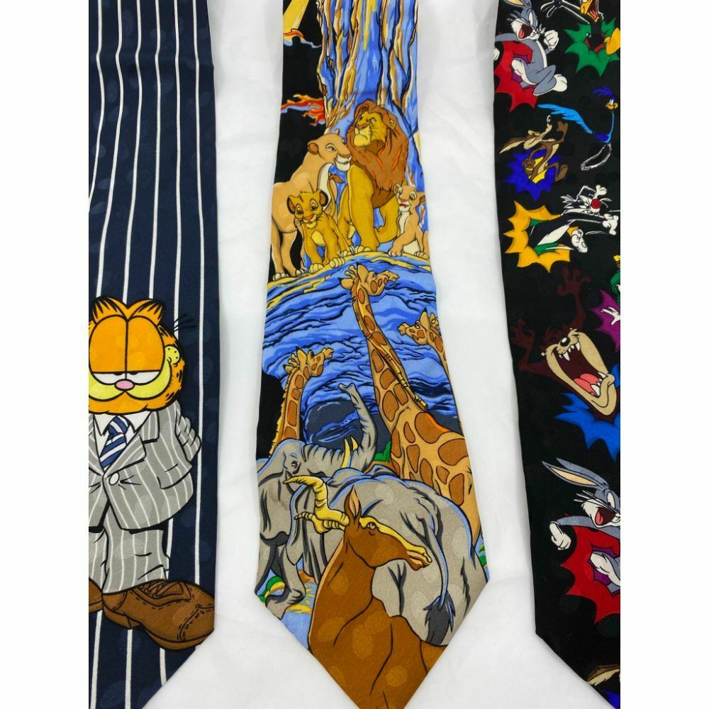 New Lot of 3 Neck tie Disney, Looney Tunes Multicolor Total Msrp 75