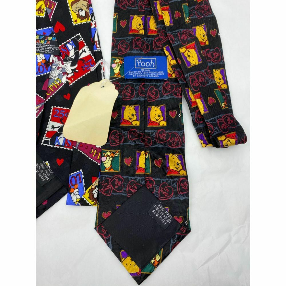 New Lot of 3 Neck tie Disney, Looney Tunes Black Red White Total Msrp 75