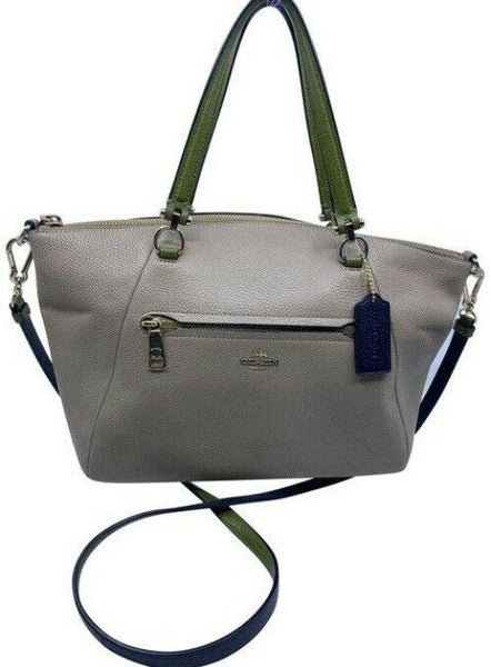 Coach prairie medium satchel tan leather cross body bag