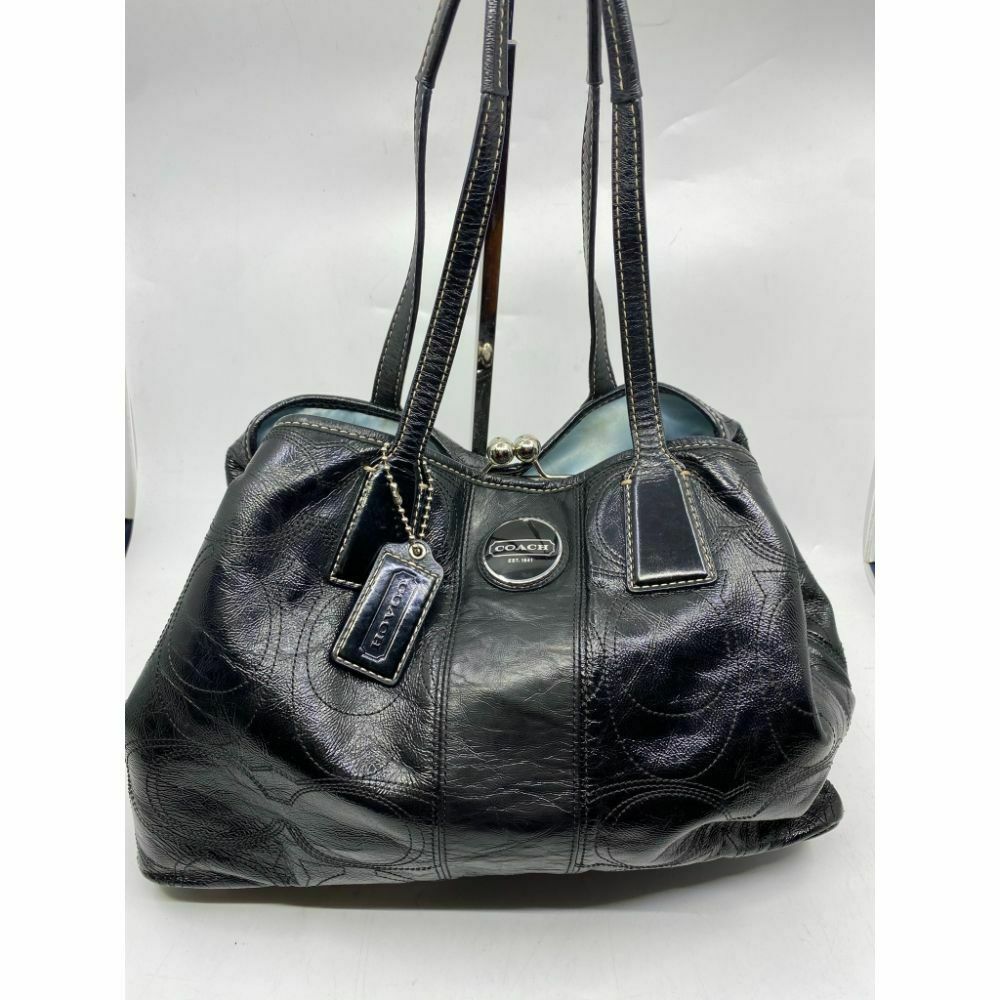 COACH Large Patent Leather Black Shoulder Bag
