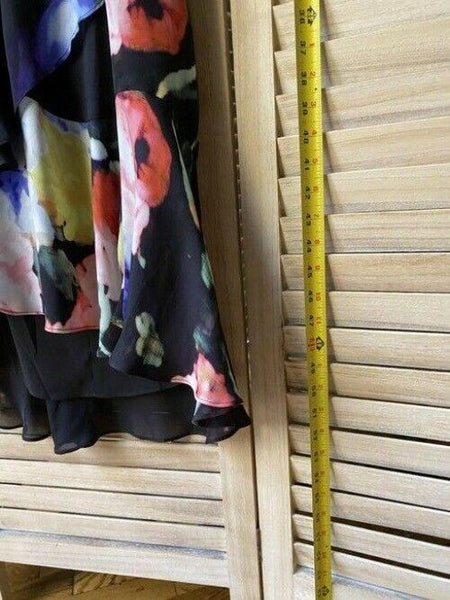 nicole miller black multicolor floral long msrp mid length casual maxi dress