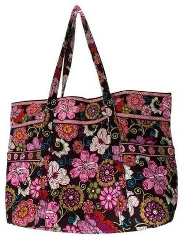 vera bradley bag extra large msrp black white pink tote