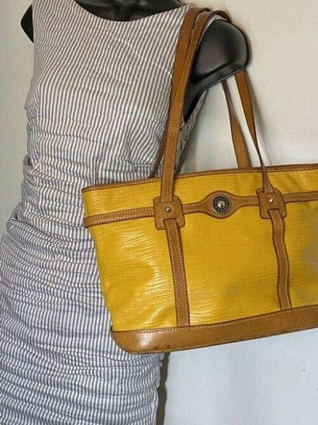 dooney and bourke yellow leather shoulder bag