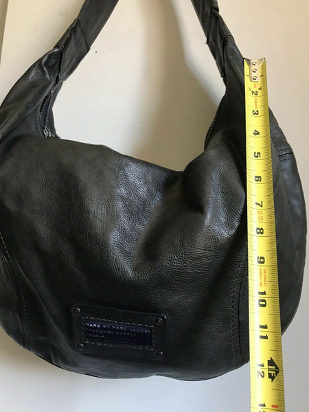 MARC JACOBS Dark grey Large Leather Hobo Bag