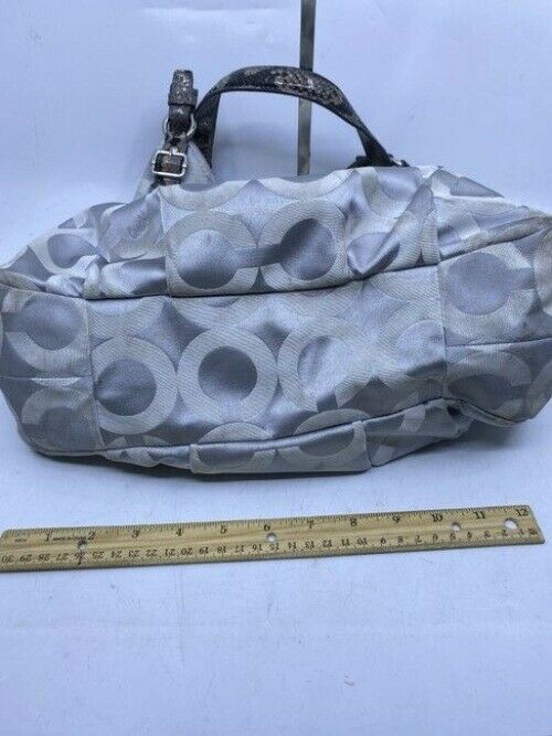 Coach Edie C All Over Gray Fabric Shoulder Bag