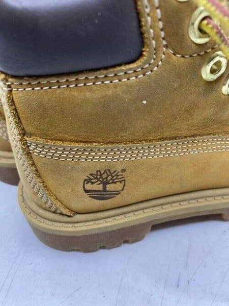 Timberland Tan Boys Leather Lace Up Great Condition Bootsbooties Size Us