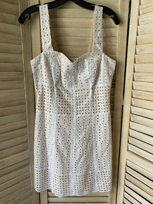 nicole miller white eyelet msrp short casual dress